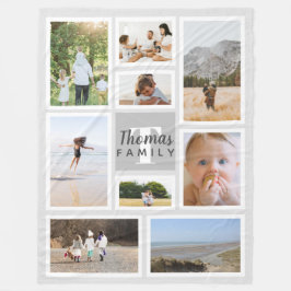 Trendgraue monochrome FamilienfotoCollage Fleecedecke