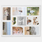 Trendgraue monochrome FamilienfotoCollage Fleecedecke (Vorderseite (Horizontal))