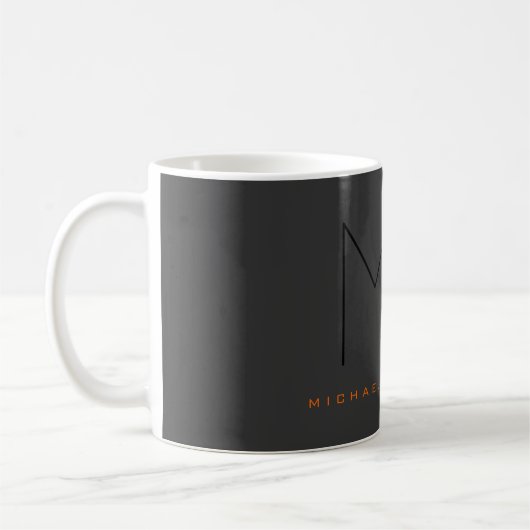 Trendgraue Monogram Schlicht Kaffeetasse (Links)