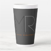 Trendgraue Monogram Schlicht Milchtasse (Vorderseite)