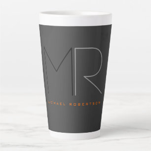 Trendgraue Monogram Schlicht Milchtasse