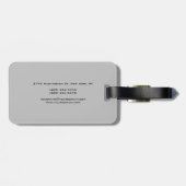 Trendgraue Monogramm Minimalistisch Schlicht Gepäckanhänger (Rückseite horizontal)