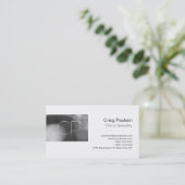 Trendgraue Muster White Monogram Business Card Visitenkarte (Stehend Vorderseite)