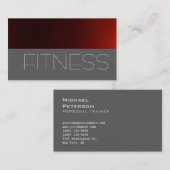 Trendgraue Red Fitness Sport Business Card Visitenkarte (Vorne/Hinten)
