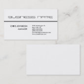 Trendgraue Schlichte Standard-Visitenkarte Visitenkarte (Vorne/Hinten)