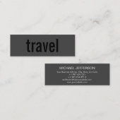 Trendgraue, Schlichte Travel Agent Business Card Mini Visitenkarte (Vorne/Hinten)