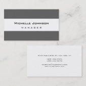 Trendgraue, weiße Muster-Chic-Visitenkarte Visitenkarte (Vorne/Hinten)