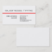Trendgraue, weiße Schlichte Standard-Visitenkarte Visitenkarte (Vorne/Hinten)