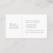 Trendgraue Wildblume Blumenmuster Visitenkarte (Rückseite)