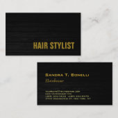 Trendgraues Holz Beruflich Moderne Frisur Stylist Visitenkarte (Vorne/Hinten)