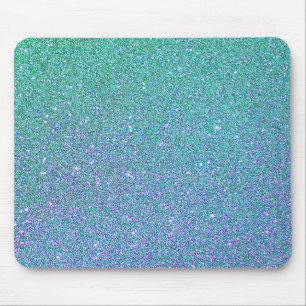 Trendgrün Aquamarin Blue Glitzer Pattern Mousepad