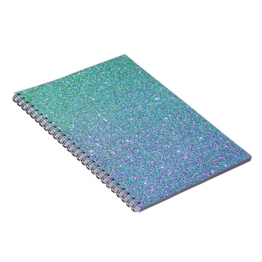 Trendgrün Aquamarin Blue Glitzer Pattern Notizblock (Rechte Seite)