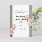 Trendgrün dank Einladung (Stehend Vorderseite)