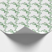 Trendgrüne Bandschleifen Geschenkpapier (Ecke)