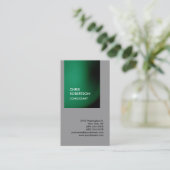 Trendgrüne, grau senkrechte Visitenkarte (Stehend Vorderseite)