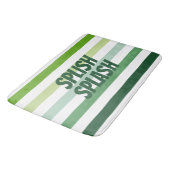 Trendgrüne Streifen Badematte (Schrägansicht)