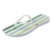 Trendgrüne Streifen Badesandalen (Schrägansicht)