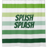 Trendgrüne Streifen Duschvorhang (Vorderseite)