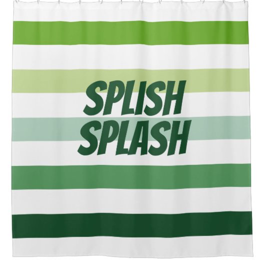 Trendgrüne Streifen Duschvorhang (Vorderseite)