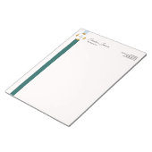 Trendgrüne Streifen Gold-Logo Notizblock (angewinkelt)