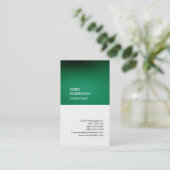 Trendgrüne, weiße, senkrechte Visitenkarte (Stehend Vorderseite)