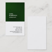 Trendgrüne, weiße, senkrechte Visitenkarte (Vorne/Hinten)