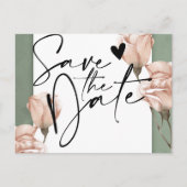 Trendgrüner Ankündigung Datum freihalten Postkarte (Vorderseite)