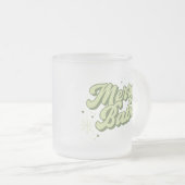 Trendgrüner Merry-Babe-Schriftart mit Schneeflocke Mattglastasse (VorderseiteRechts)