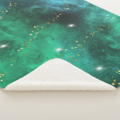 Trendgrünes blaues Aquamarines Gold Galaxy Muster Sherpadecke (3/4)