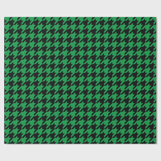 Trendgrünes Hahnentrittmuster Weihnachten Geschenkpapier (Flach)