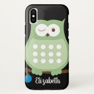 Trendgrünes Owl mit Namen Handy Case