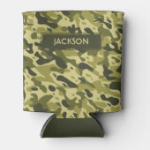 Trendgrünes Tarnmuster mit Namen Dosenkühler (Vorderseite)