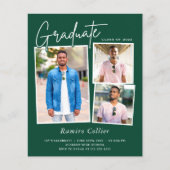 Trendgrünes Weiß 3 Foto Abschluss Celebration (Vorderseite)