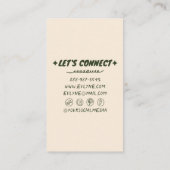 Trendhandgezeichnete farbenfrohe Retro Funky Flora Visitenkarte (Rückseite)