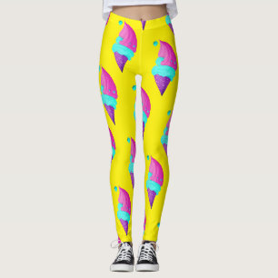 Trendheiß rosa, gelb und farbenfroh Ice Creme Must Leggings
