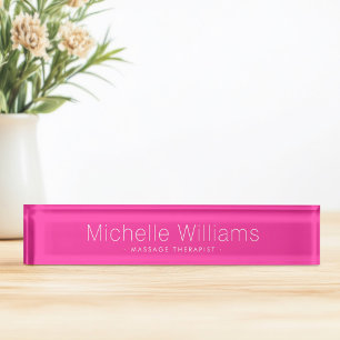 Trendheiß rosa modern minimalistisch namensplakette
