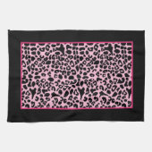 Trendheiß rosa und schwarz, moderne Leopardendruck Küchentuch (Horizontal)