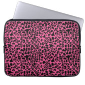 Trendheiß rosa und schwarz, moderne Leopardendruck Laptopschutzhülle (Vorderseite)