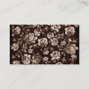 Trendig Chic Sepia-Ton B&W Vintage Elegant Floral Visitenkarte