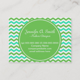 trendig, cool grün und aqua blau Zickzack Visitenkarte