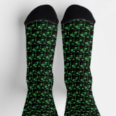 Trendig Cool Schwarz/Grünes Muster Socken (Oben)