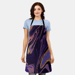 Trendig Coole Violette Gold Marmorierung Schürze