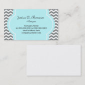 Trendig, elegant, modern grau-weiß Zickzack Visitenkarte (Vorne/Hinten)