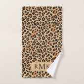 Trendig fett Leopard Print Custom Monogram Badhandtuch Set (Handtuch)