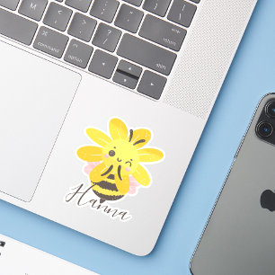 Trendig für sie für Kinder Süße Biene & Floral Aufkleber