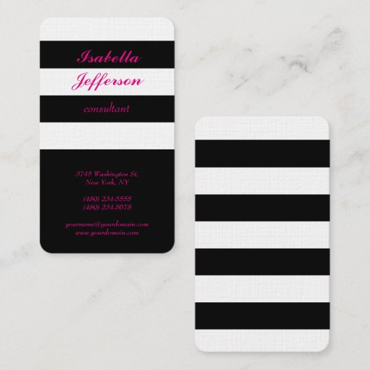 Trendig gestreift Moderne Minimalistische Beruflic Visitenkarte (Vorne/Hinten)