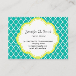 trendig, hübsch, klassisch, gelb, aquamarin, Quart Visitenkarte