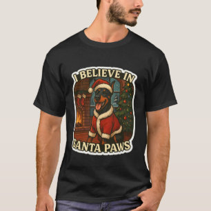 Trendig Ich glaube an Santa Pfoten Dobermann D T-Shirt