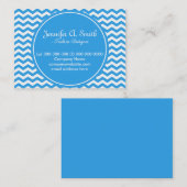 trendig, klassisch, hell weiß und blau Zickzack Visitenkarte (Vorne/Hinten)