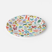 Trendig modern und farbenfroh Bio Gemustert Pappteller (Schrägansicht)